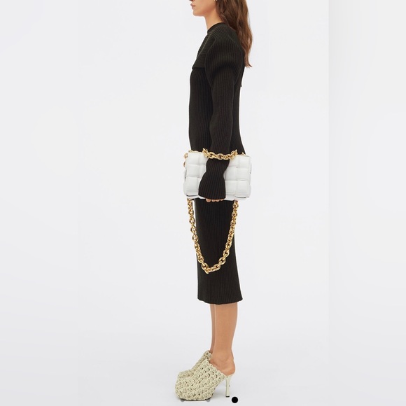 Bottega Veneta Chain Cassette Padded Intrecciato Crossbody Bag - White/Gold - Picture 13 of 14